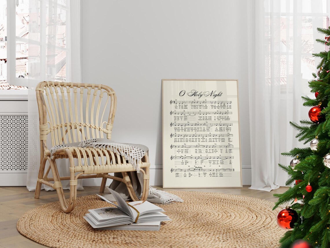 O Holy Night Vintage Christmas Carol Poster - Image 3