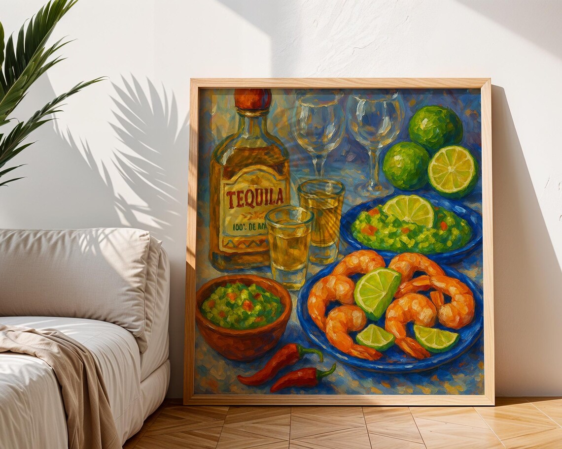 Tequila Shrimp Mexican Kitchen Or Bar Art Print - Image 3