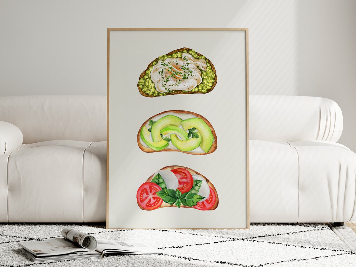 Avocado Toast, Minimalist Kitchen Art Print - Image 4