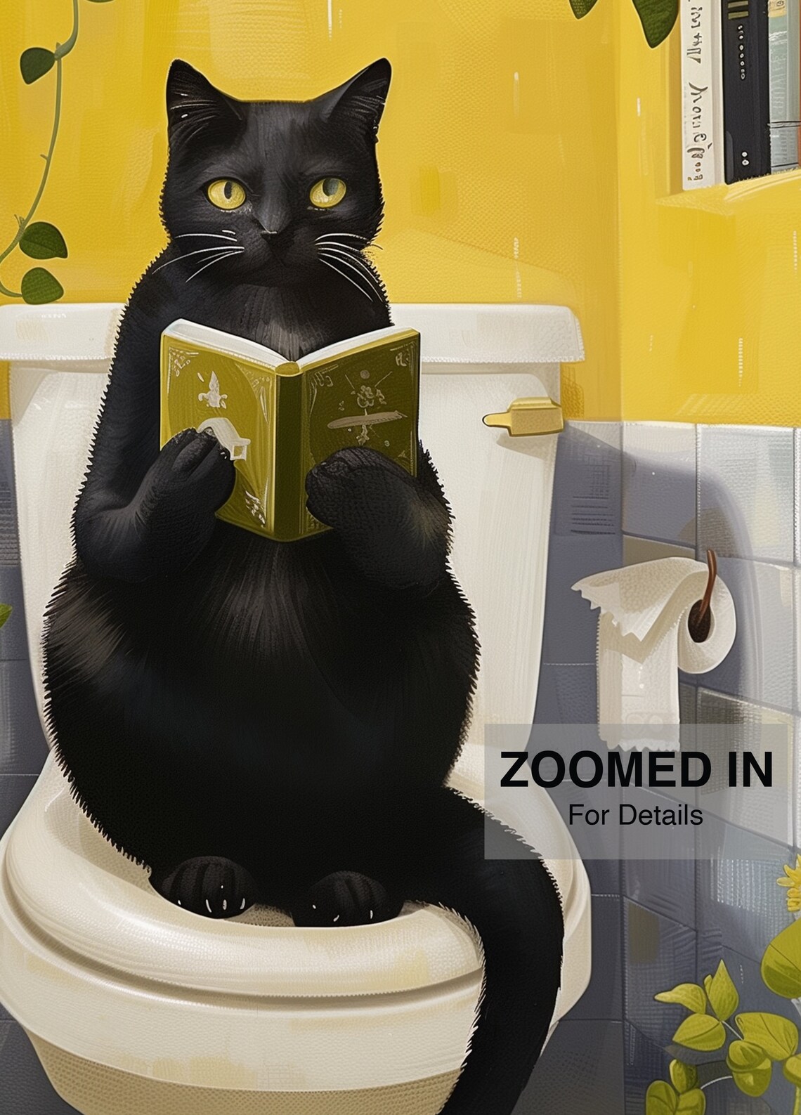 Funny Toilet Cat Poster, Bathroom Wall Art - Image 5