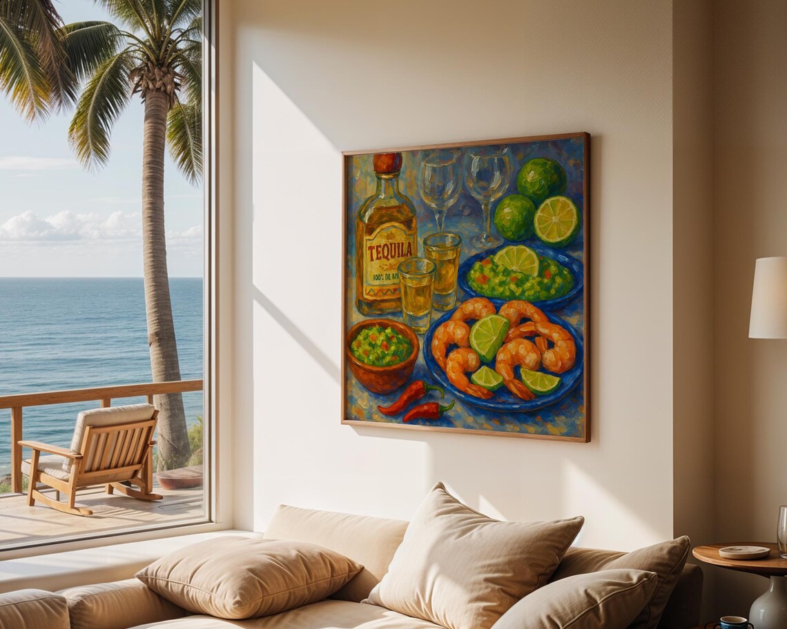 Tequila Shrimp Mexican Kitchen Or Bar Art Print - Image 2