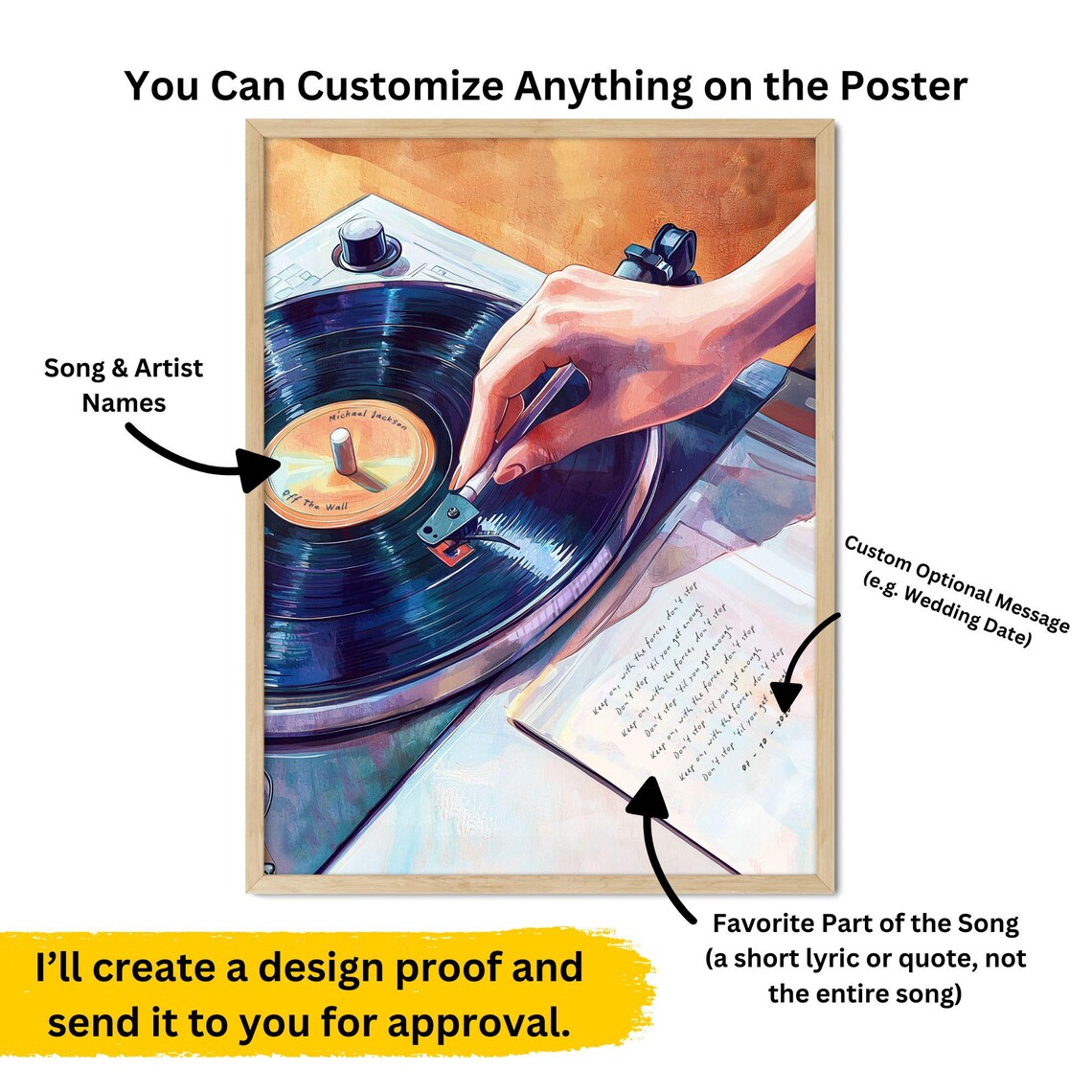 Custom Song Lyrics - Personalized Music Print - Image 6