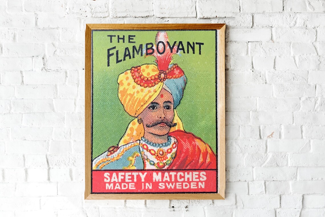 Vintage Flamboyant Brand Matchbox Art Print - Image 3