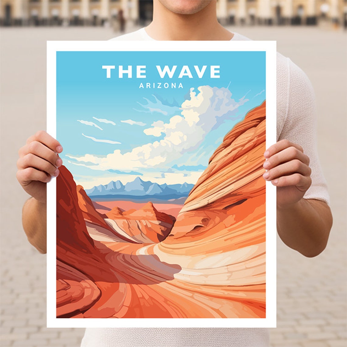 The Wave Arizona Red Rock Sandstone Canyon Travel Art Poster