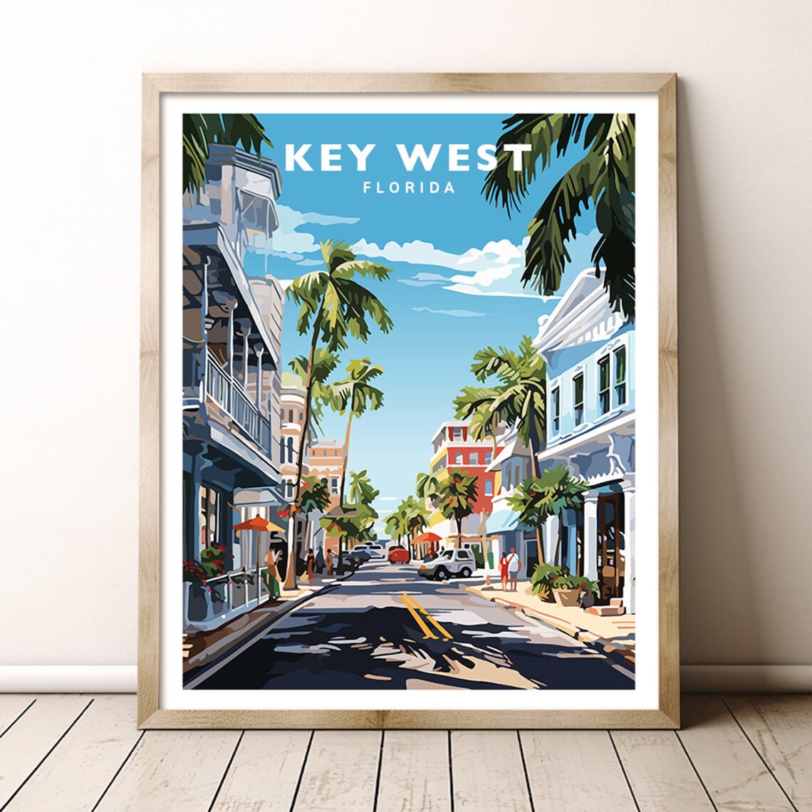 Key West Florida Travel Poster, Travel Wall Art