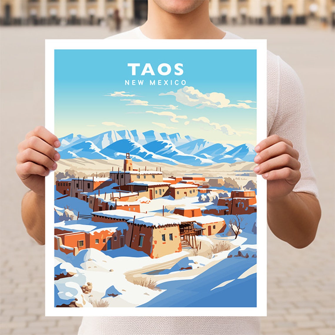 Taos New Mexico Travel Wall Art Poster Print