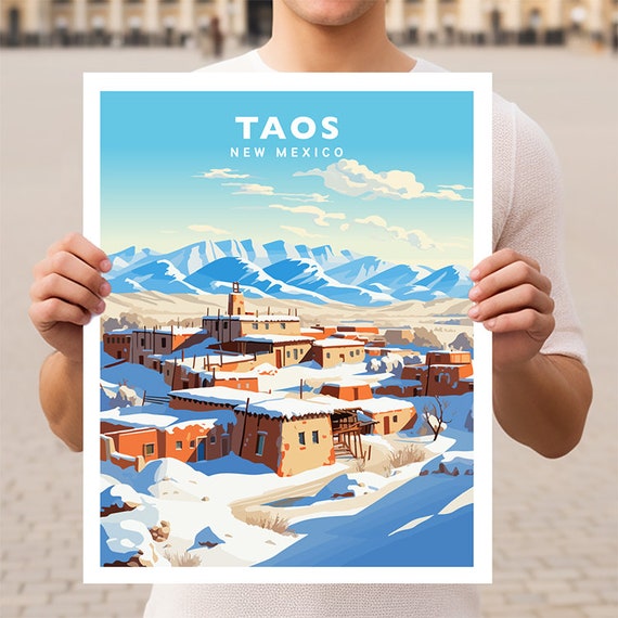 Taos New Mexico Travel Wall Art Poster Print