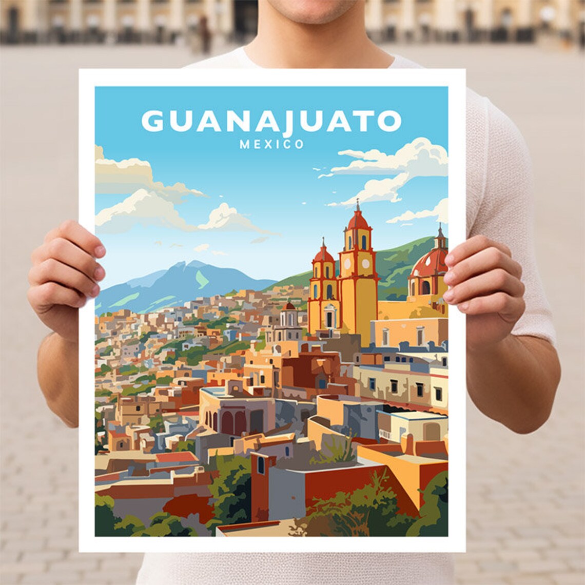 Guanajuato Mexico Travel Poster, Latin America