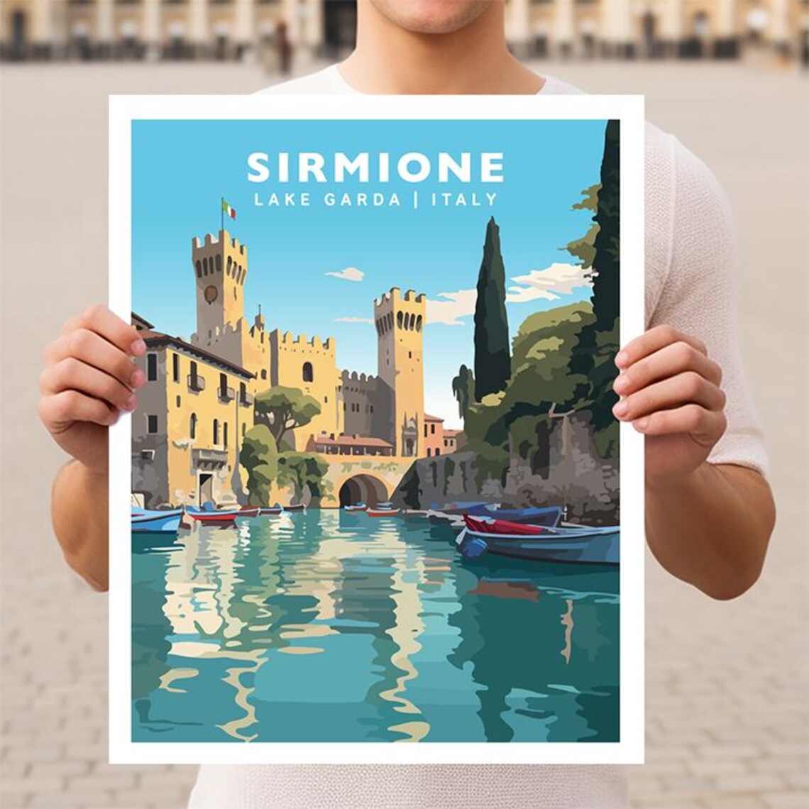 Sirmione Lake Garda Italy Travel Poster Print