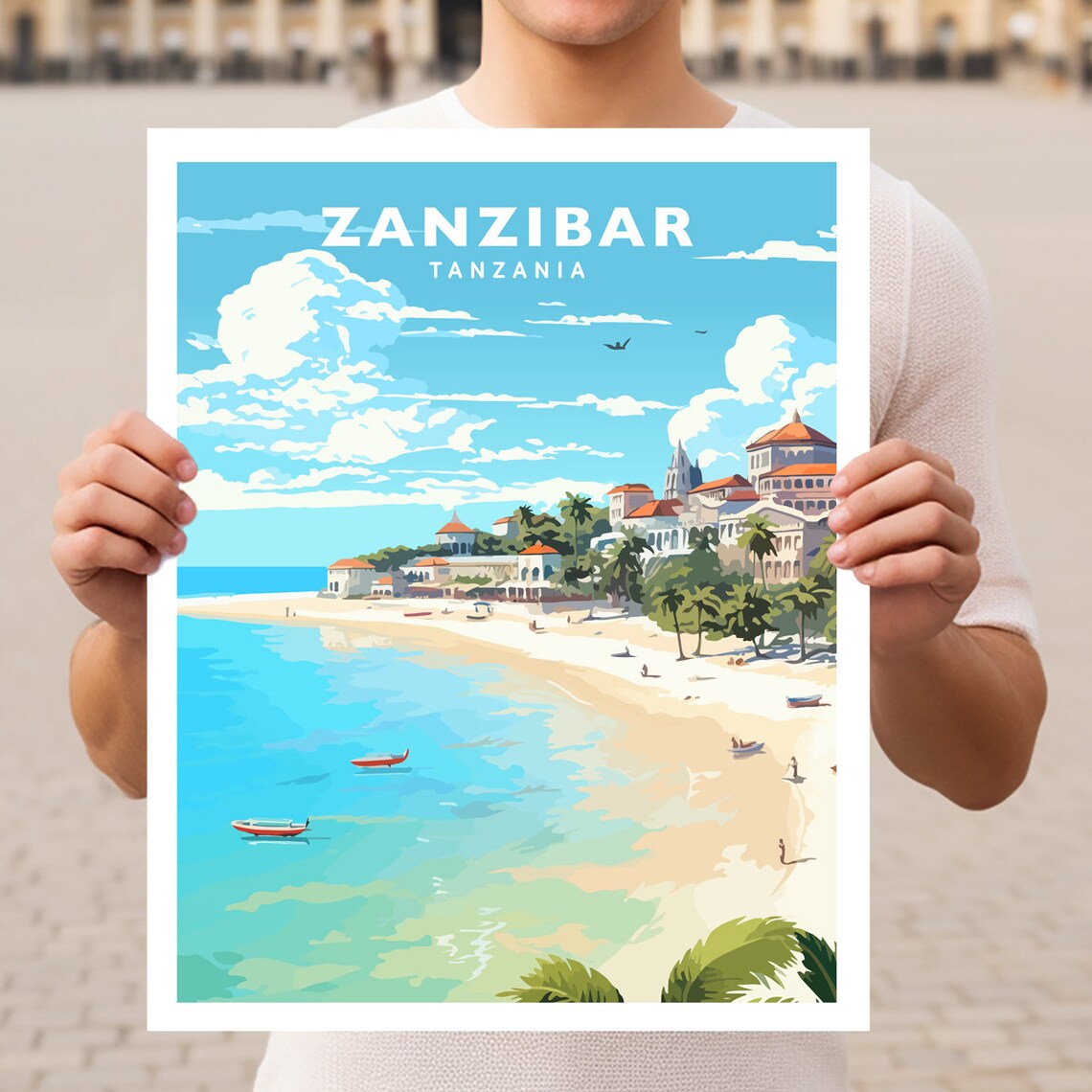 Zanzibar Tanzania Stone Town Beach Paradise Travel Art Poster
