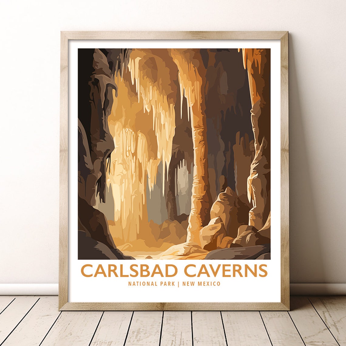 Carlsbad Caverns National Park New Mexico Cave Stalactites Poster
