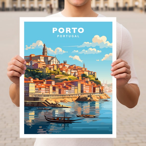 Porto Portugal Travel Poster, Europe Wall Art Print