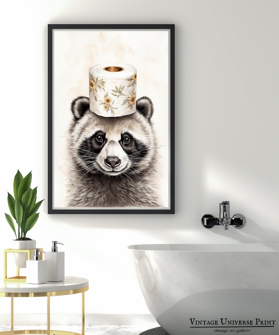 Raccoon Print Raccoon Toilet Paper Bathroom Wall Art Bathroom Kids Art Bathroom Decor Bathroom Wall Decor Animal Art Toilet - Image 5