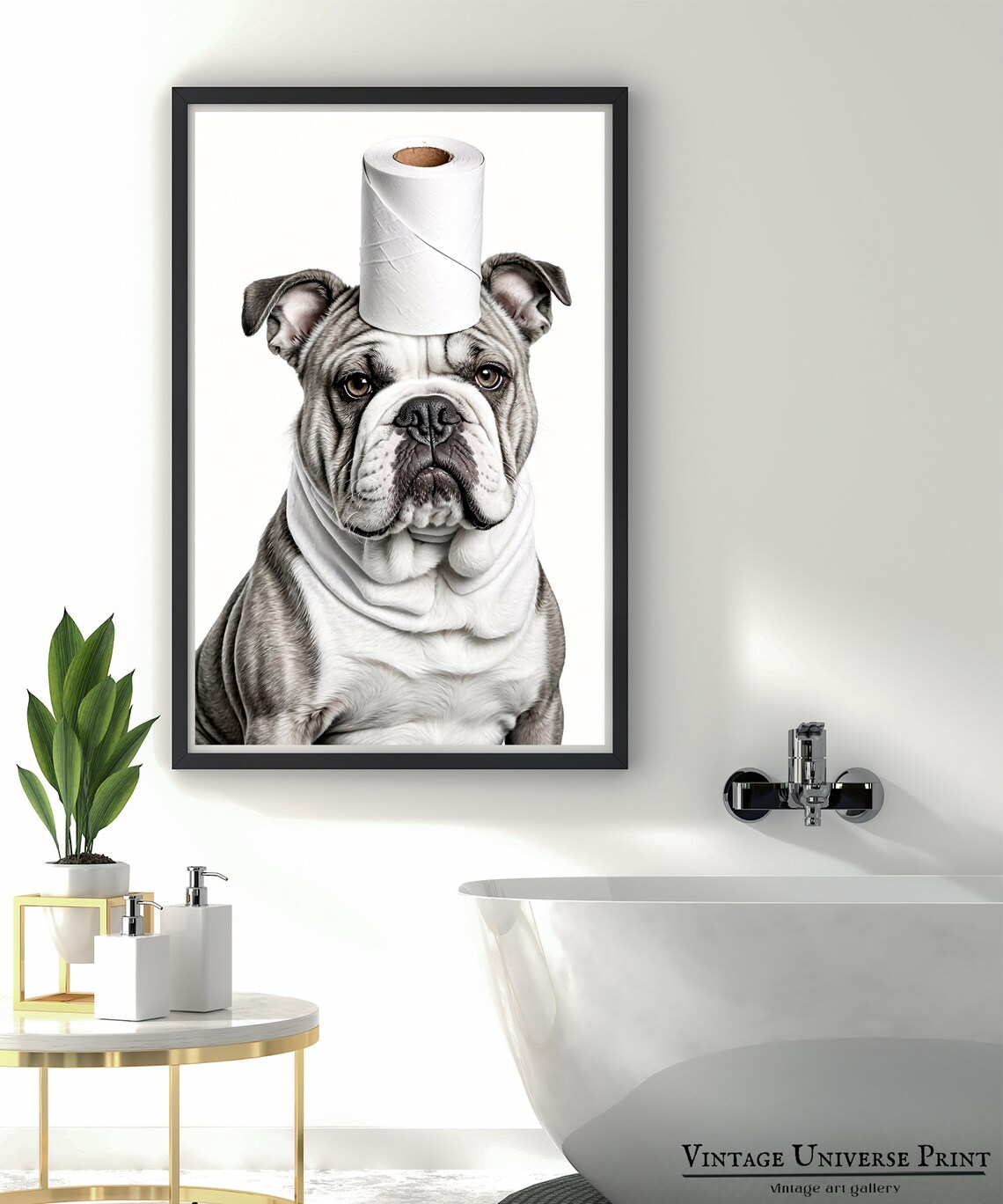 Bathroom Art English Bulldog Toilet Paper Bathroom Wall Art Bathroom Kids Art Bathroom Decor Bathroom Wall Decor Toilet Dog - Image 5