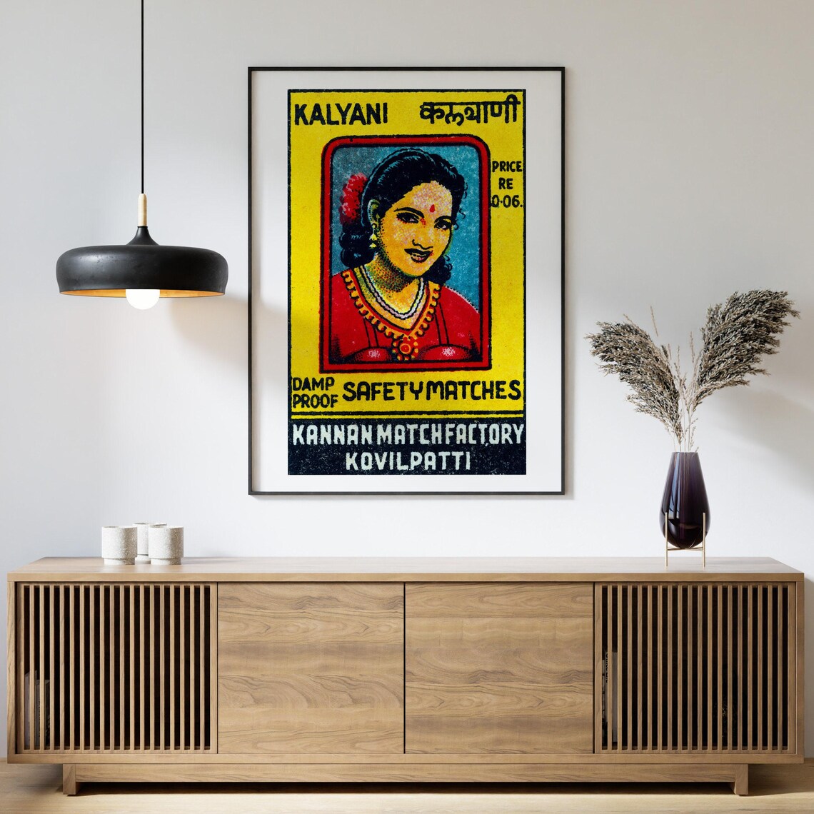 Kalyani Indian Safety Matches Vintage Woman Portrait Matchbox Poster - Image 4
