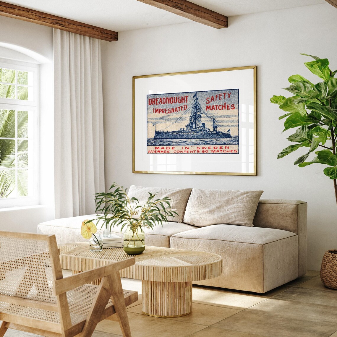 Dreadnought Ship Vintage Swedish Art Poster - Image 4