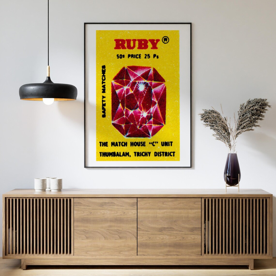 Ruby Gem Matchbox Vintage India Travel Poster - Image 4