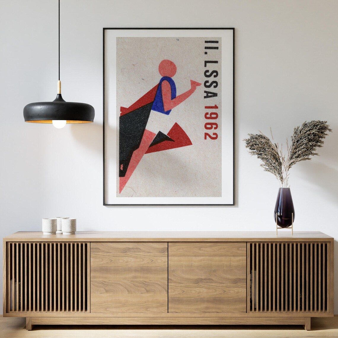II LSSA 1962 Running Athlete Bold Geometric Vintage Sports Poster - Image 4