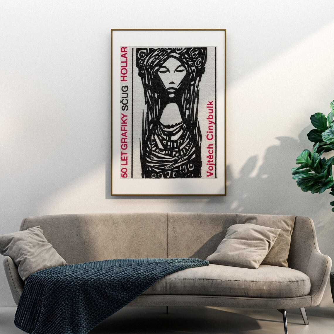 Traditional Woman Matchbox Vintage Czech Art Print - Image 3