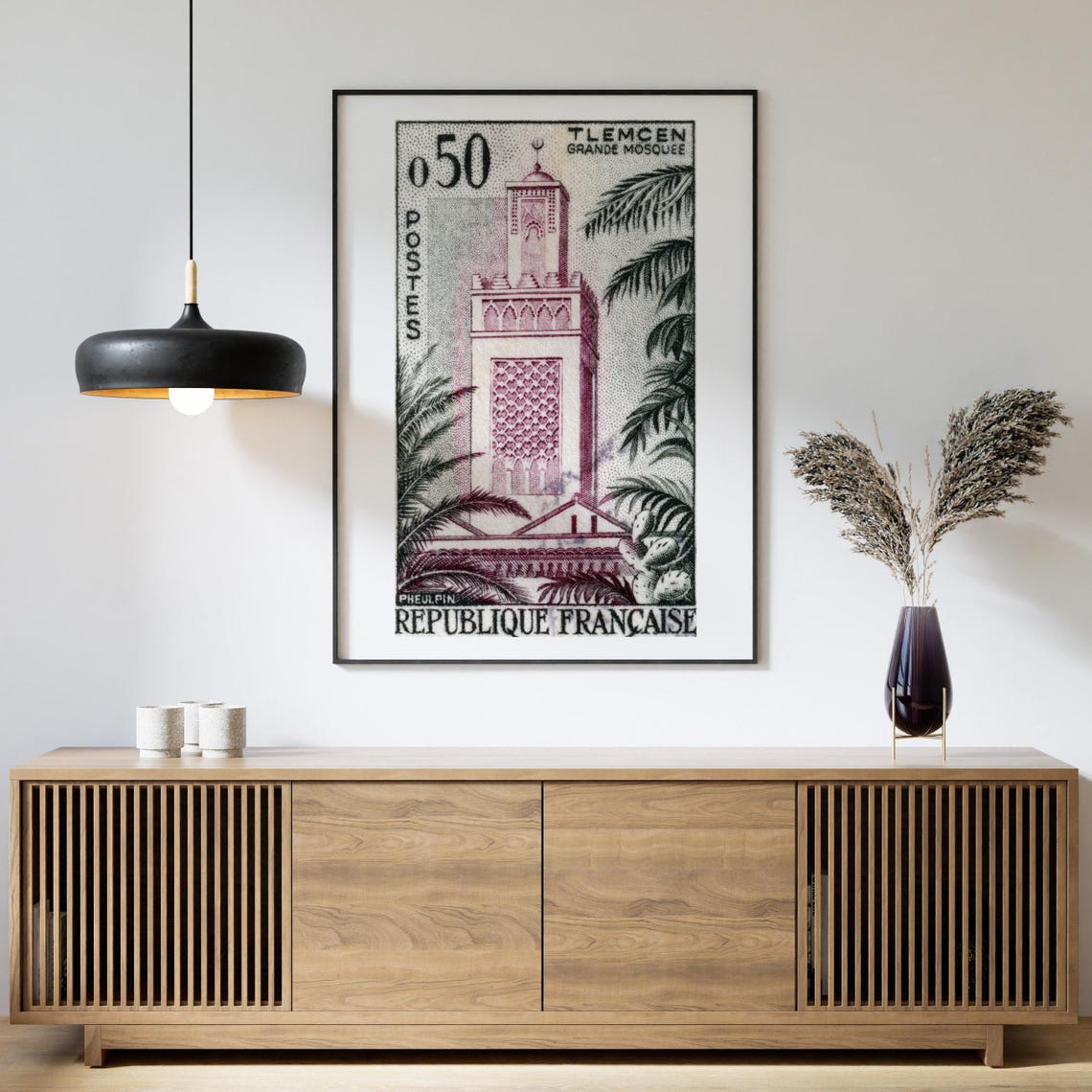Tlemcen Great Mosque Algeria French Postage Stamp Architecture Poster - Image 4