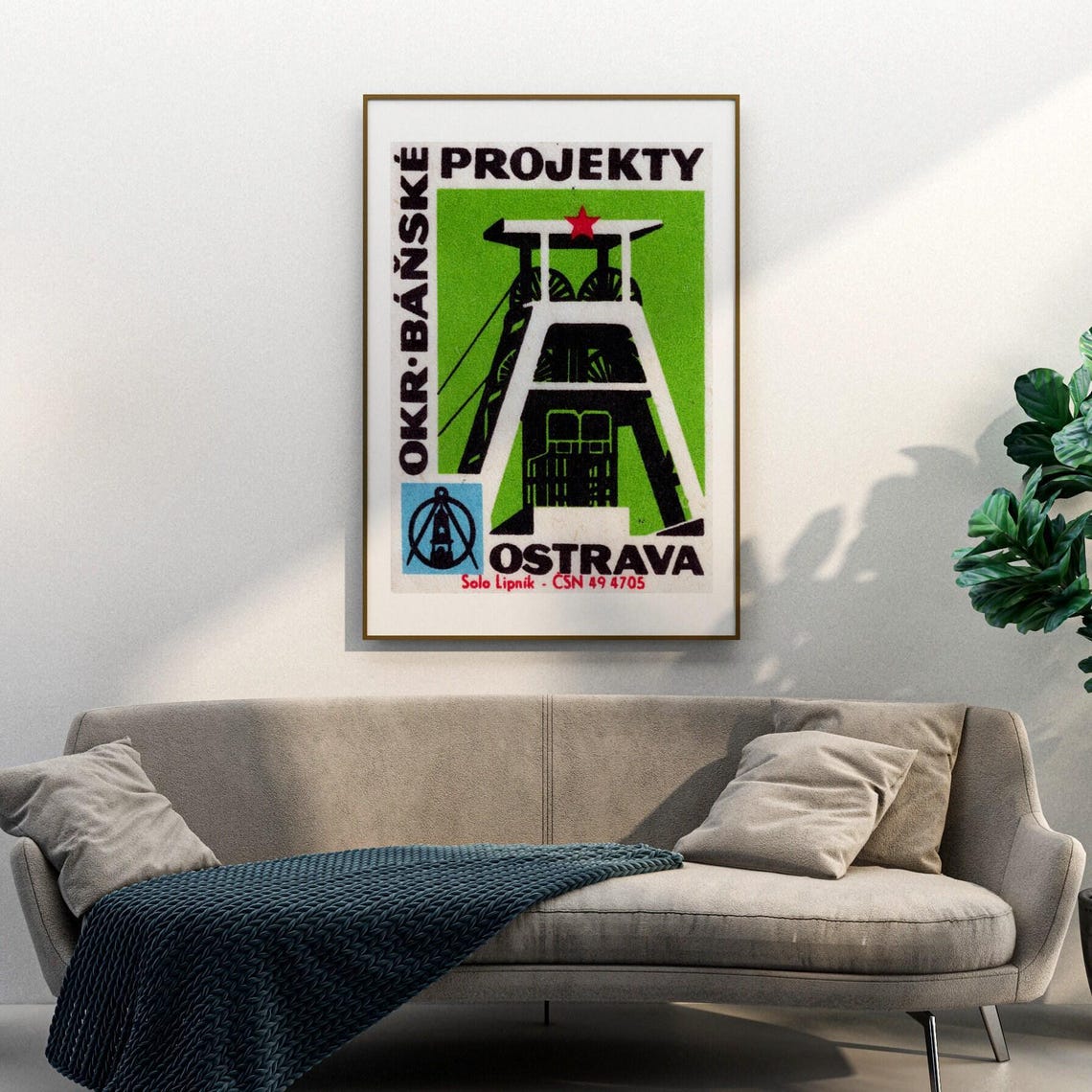Ostrava Mining Tower Regional Mine Projects Czech Matchbox Poster - Image 3