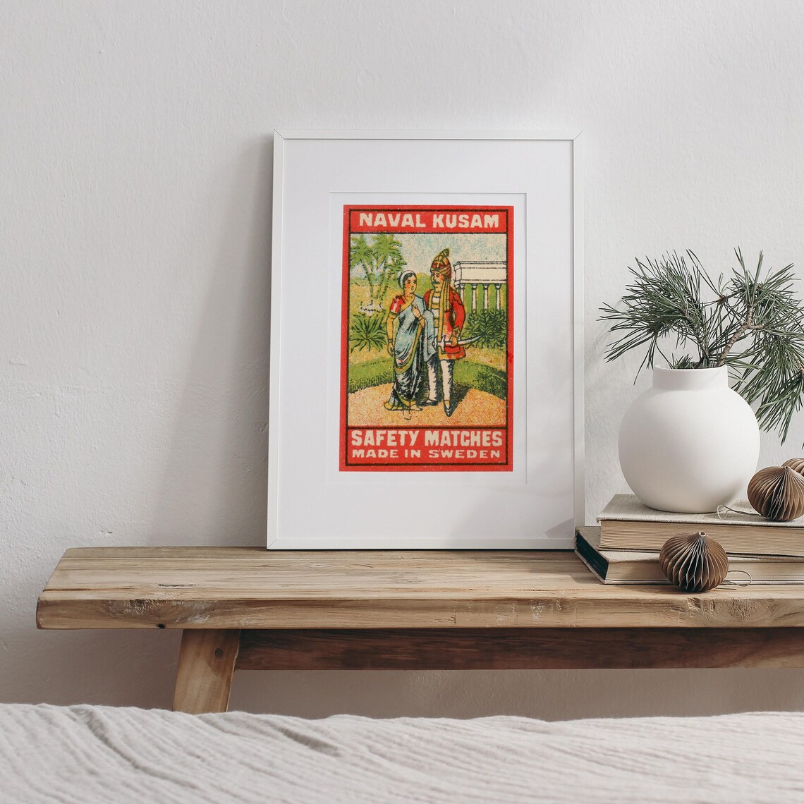Naval Kusam Indian Couple Garden Swedish Safety Matches Poster - Image 3