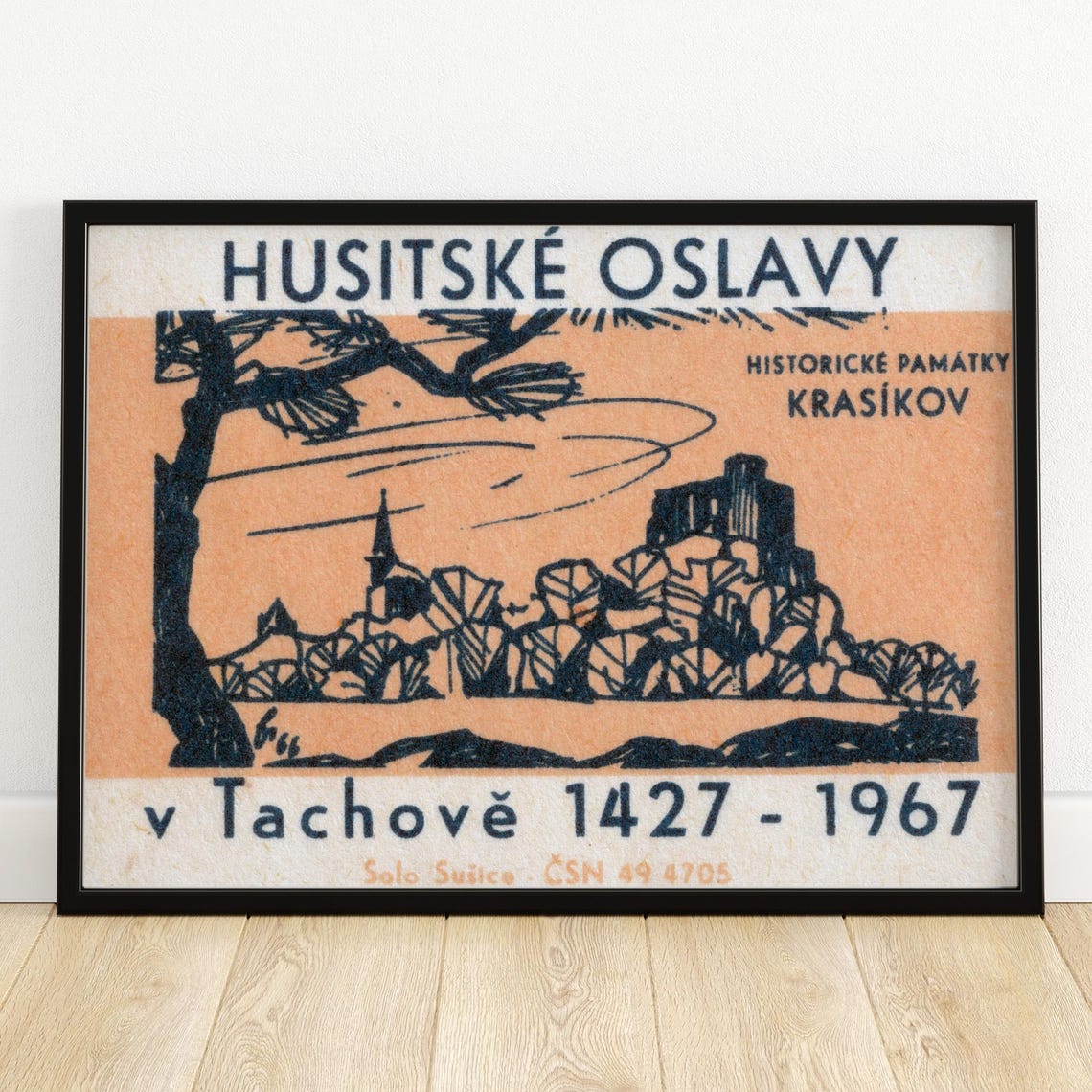 Hussite Celebration Tachov Krasikov Retro Matchbox Label Art Poster