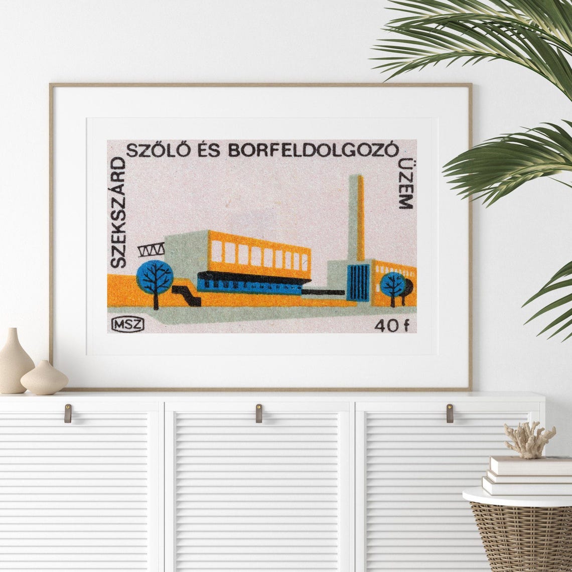 Szekszard Hungary Wine Processing Plant Industrial Label Art Print - Image 2