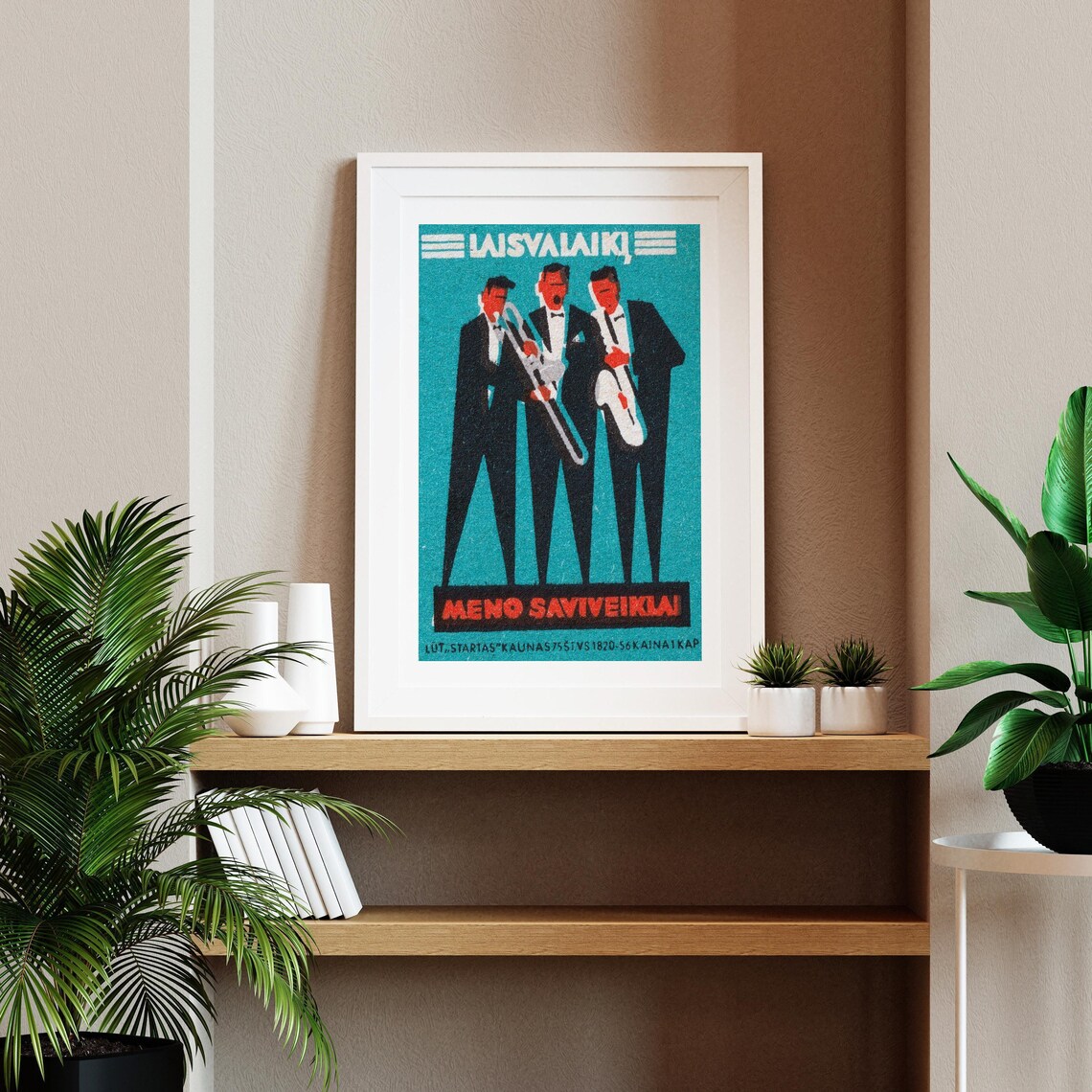 Lithuanian Laisvalaikis Jazz Trio Vintage Matchbox Art Poster - Image 2