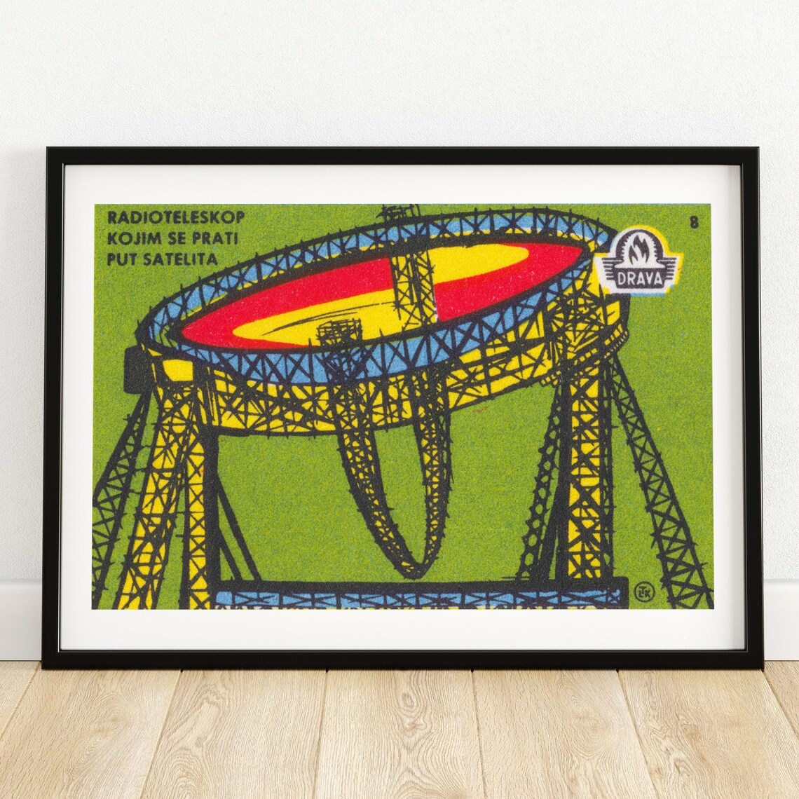 Radio Telescope Matchbox Vintage Yugoslavia Poster
