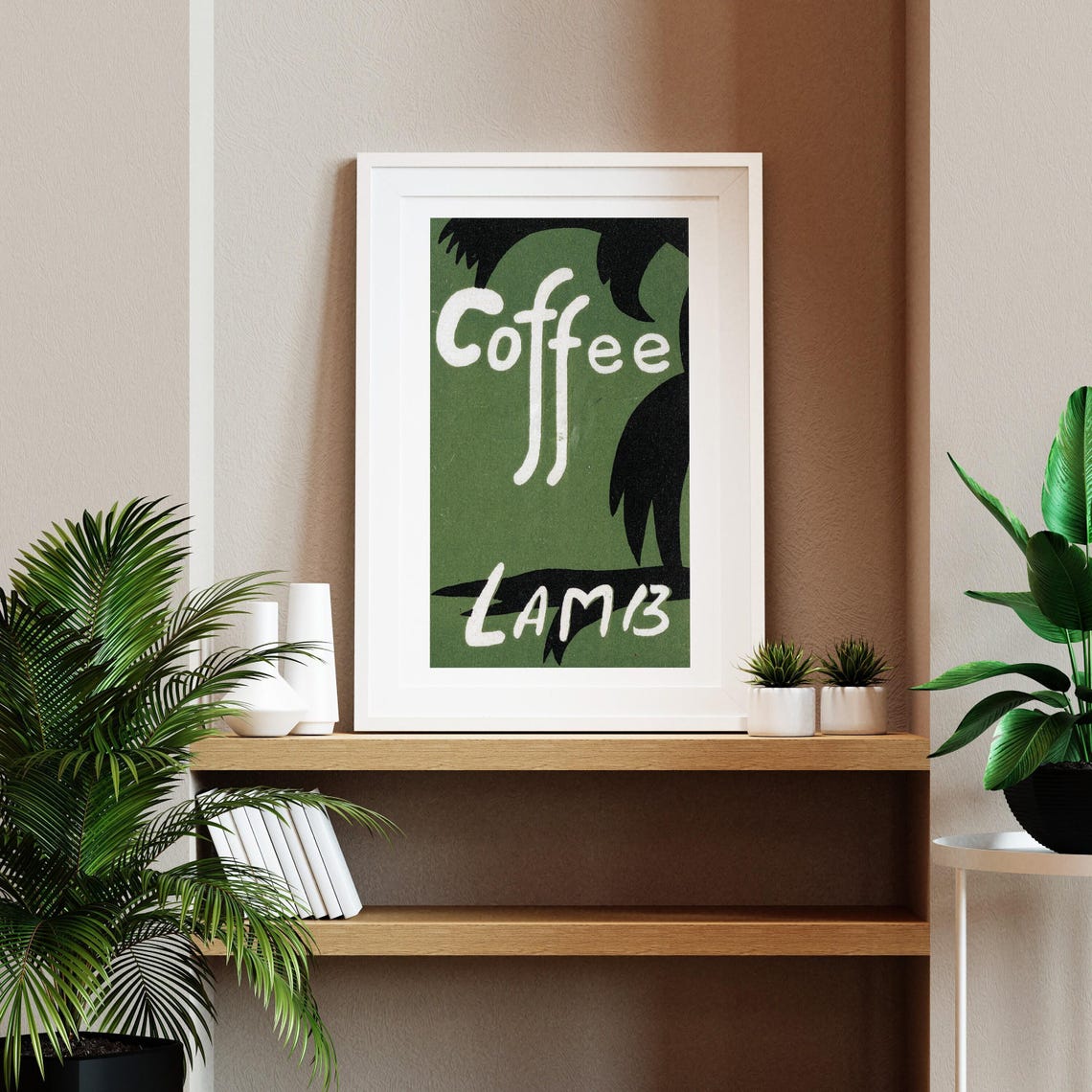Coffee Lamb Vintage Matchbox Label Bold Hand Lettering Poster - Image 2