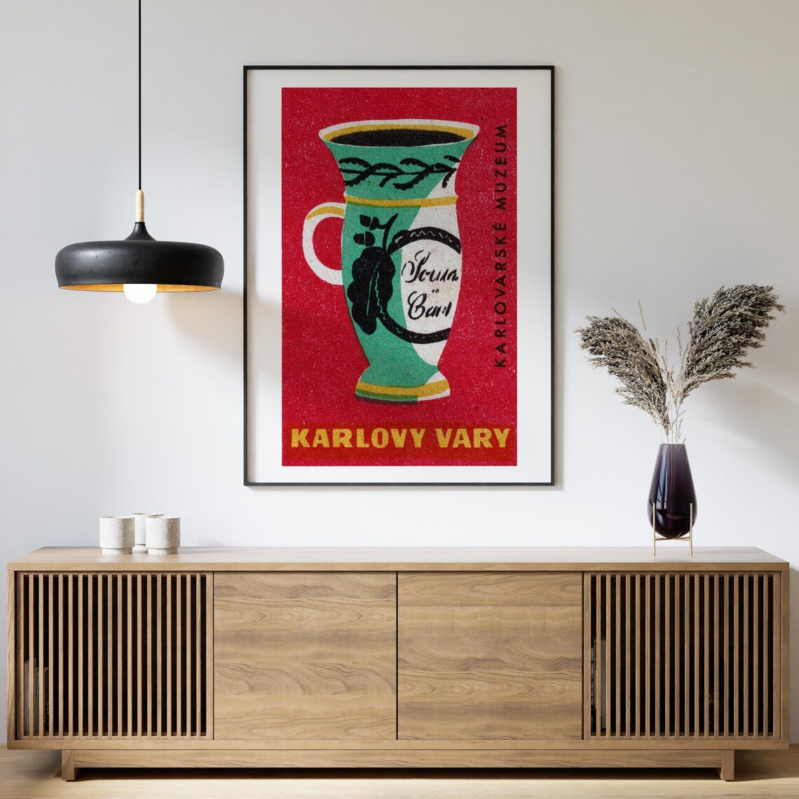 Karlovy Vary Museum Jug Vintage Czech Matchbox Label Art Poster - Image 4