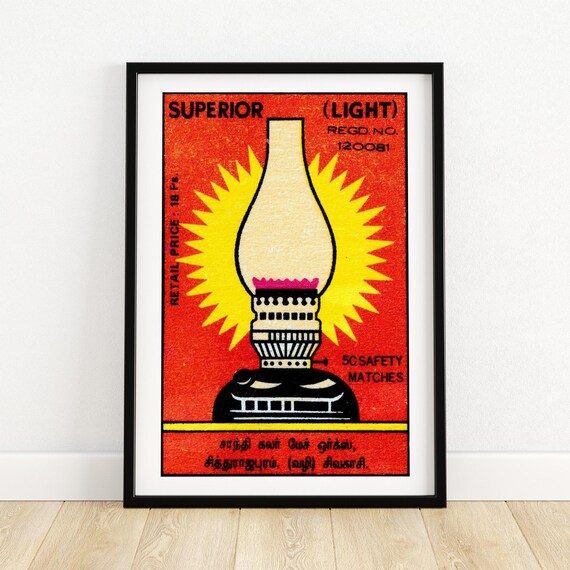 Bright Light Matchbox Vintage India Art Print