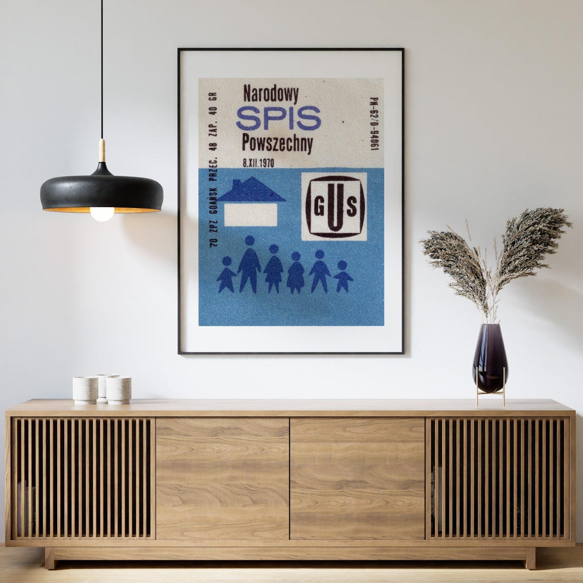Polish 1970 National Census GUS Matchbox Label Vintage Art Poster - Image 4