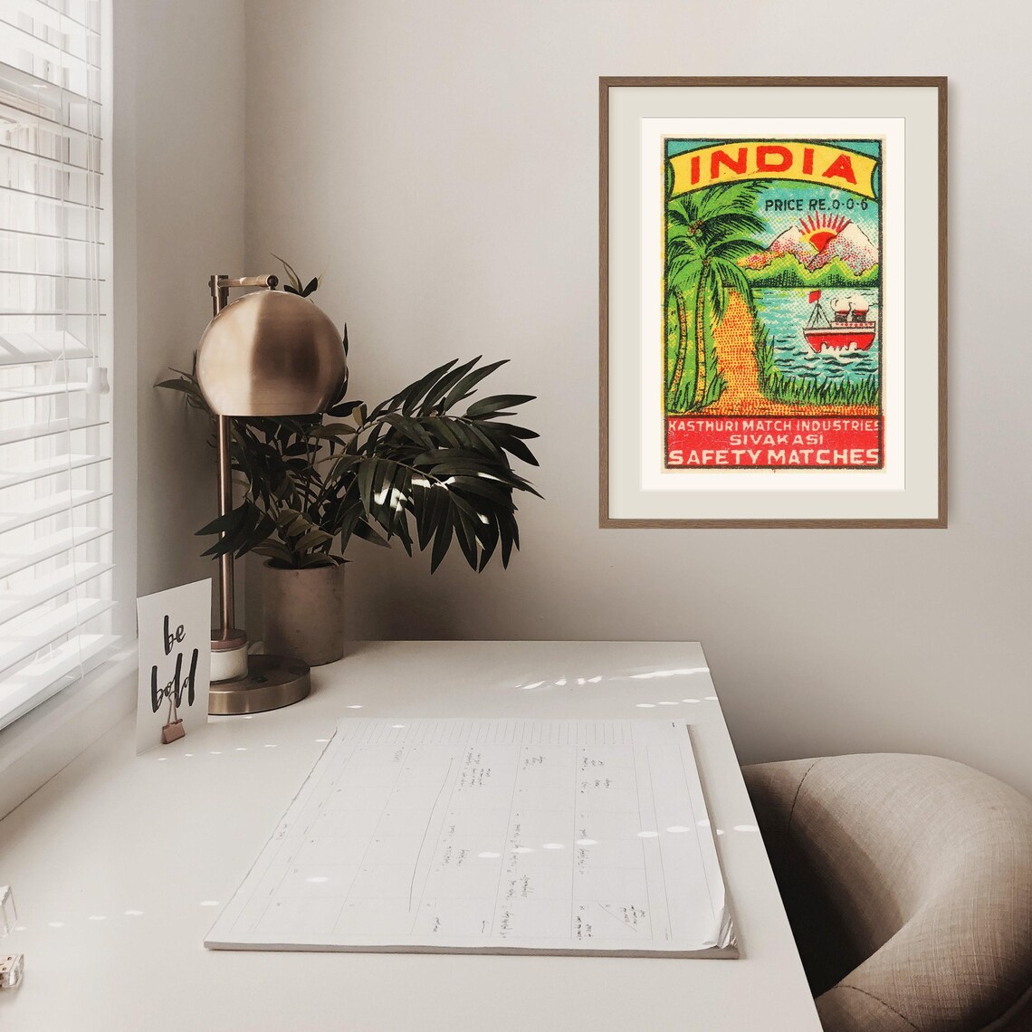 India River Sunset Boat Sivakasi Safety Matches Label Poster - Image 2