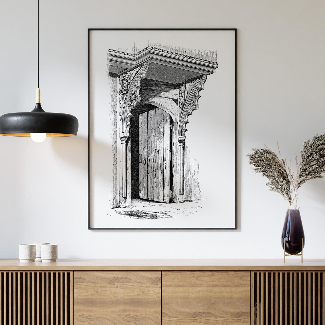 Carved Gothic Wooden Door York Medieval Canopy Engraving Poster - Image 4
