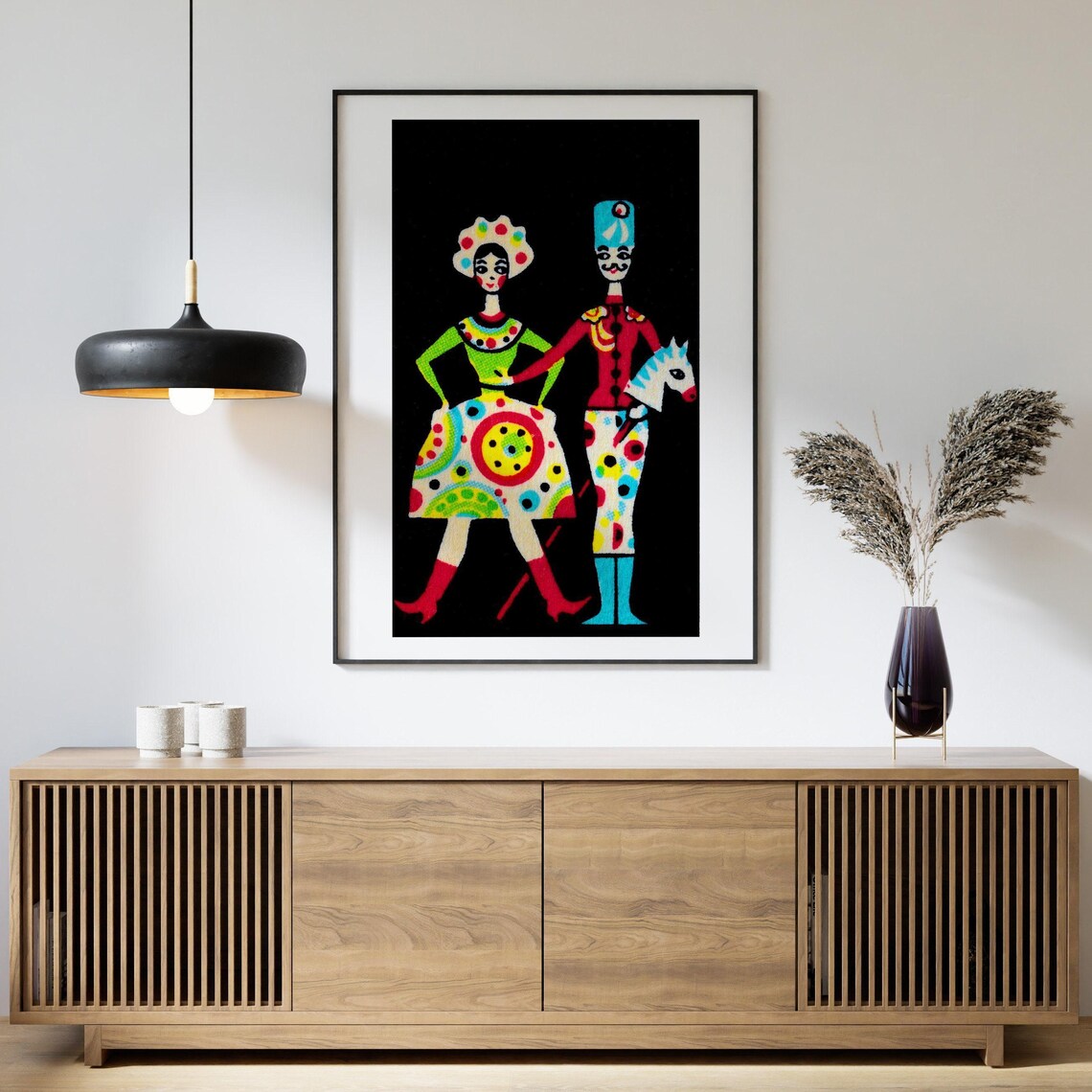 Folk Costume Dancing Couple Colorful Retro Matchbox Art Poster - Image 4