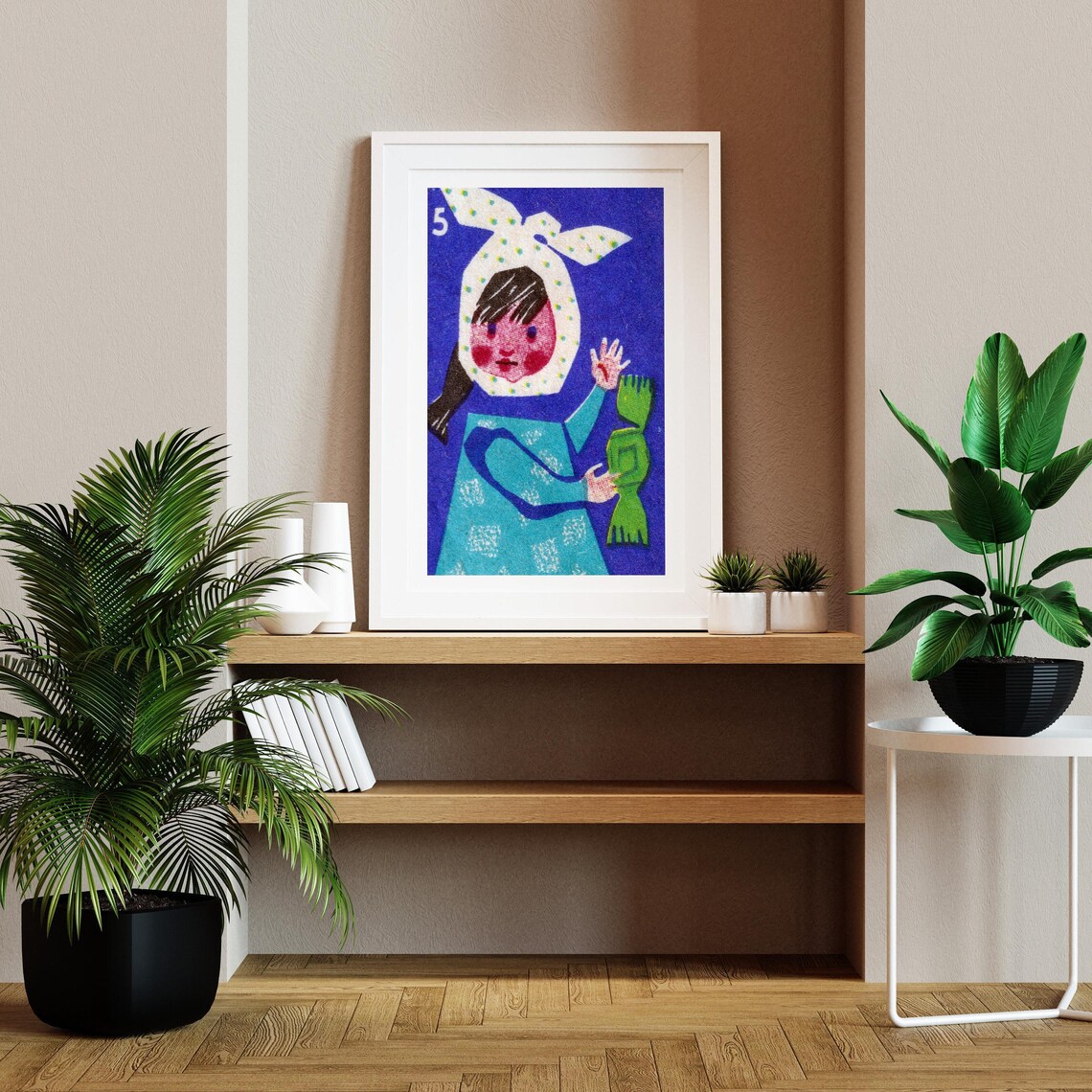 Girl With Candy Matchbox Vintage Eastern Europe Art Print - Image 2