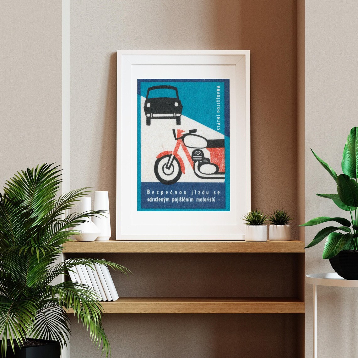 Safe Driving Motorist Insurance Czech Car Motorcycle Label Print - Image 2