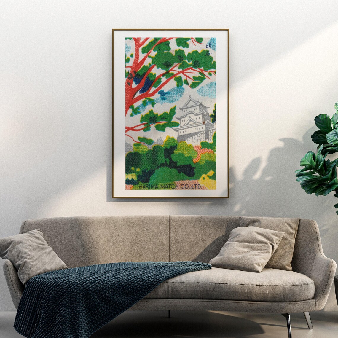 Japanese Castle Forest Vintage Japan Matchbox Art Landscape Poster - Image 3