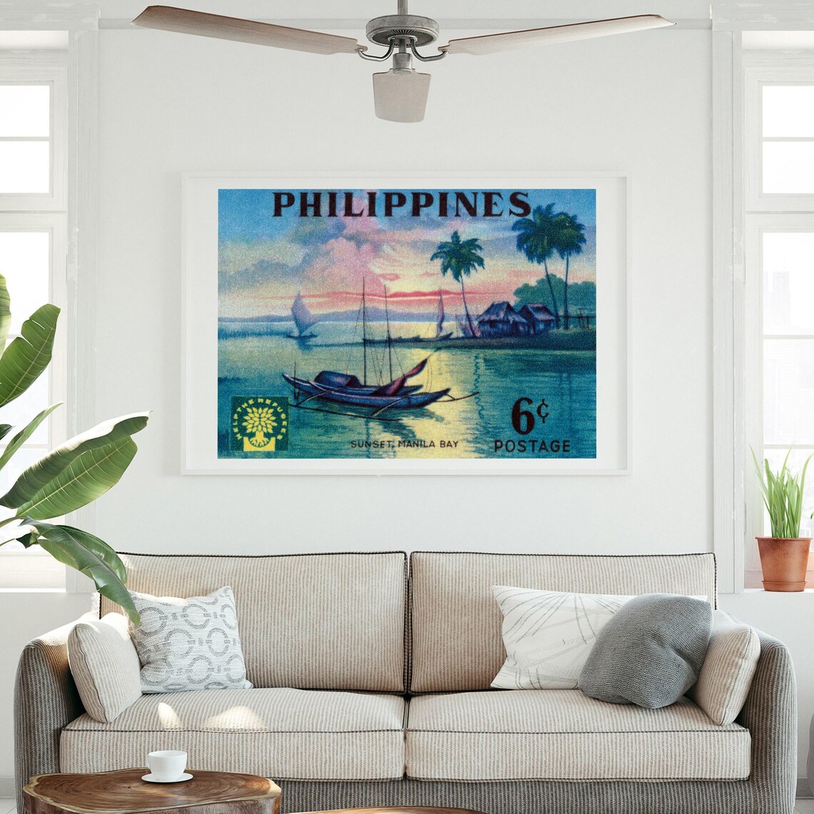 Sunset Manila Bay Vintage Filipino Art Poster - Image 3