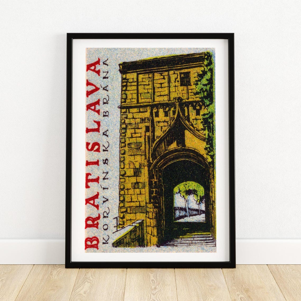 Bratislava Korvinska Brana Ancient Stone Archway Matchbox Art Poster