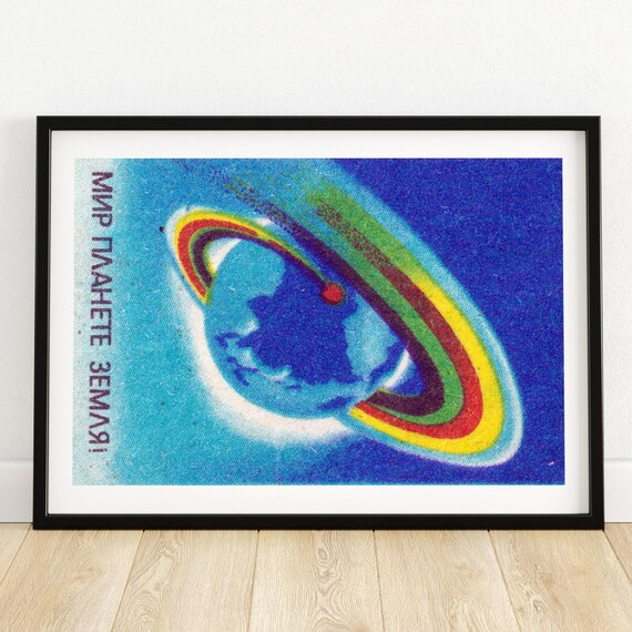 Orbiting Earth Matchbox Aesthetic Poster Print