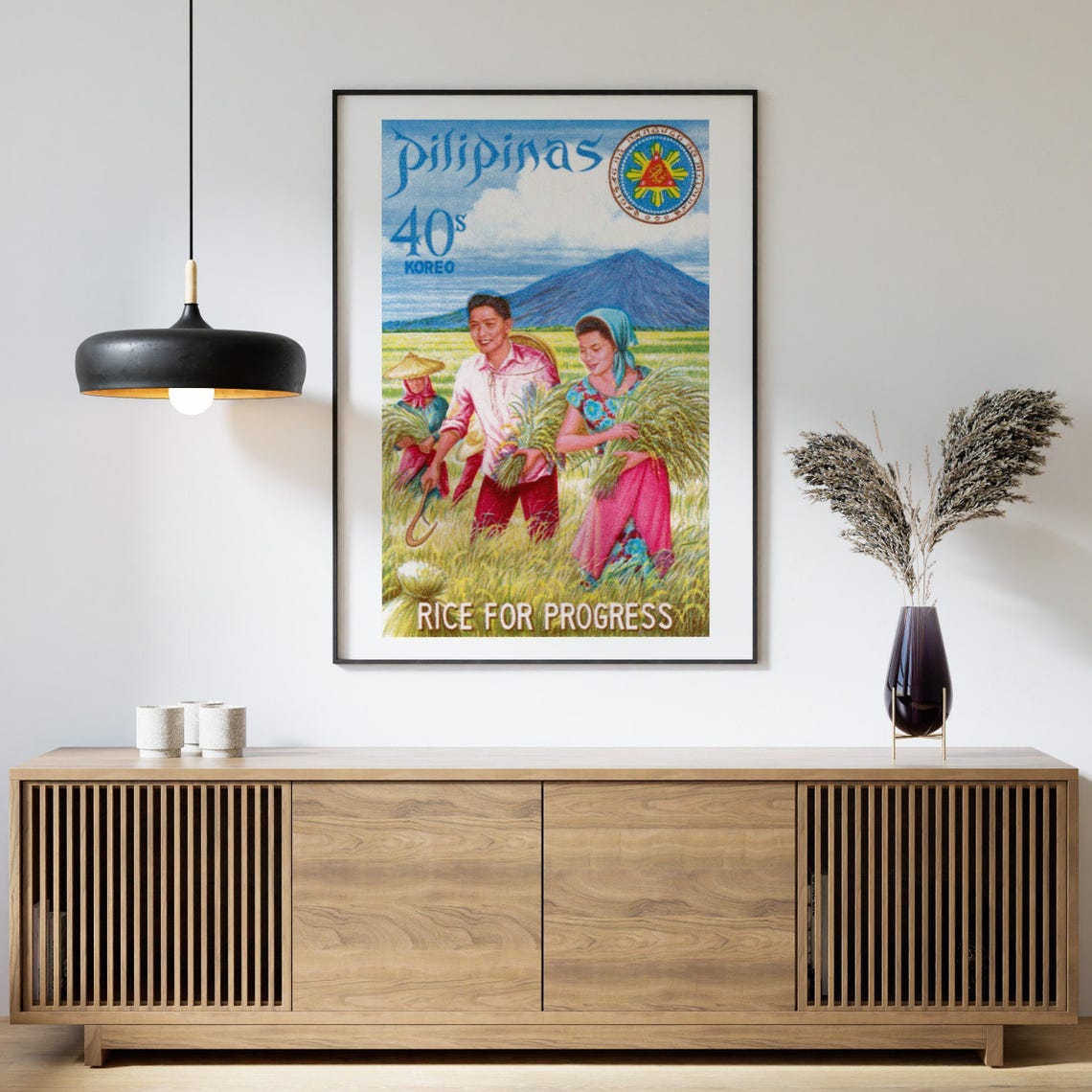 Pilipinas Rice for Progress Filipino Farmers Harvest Stamp Poster - Image 4