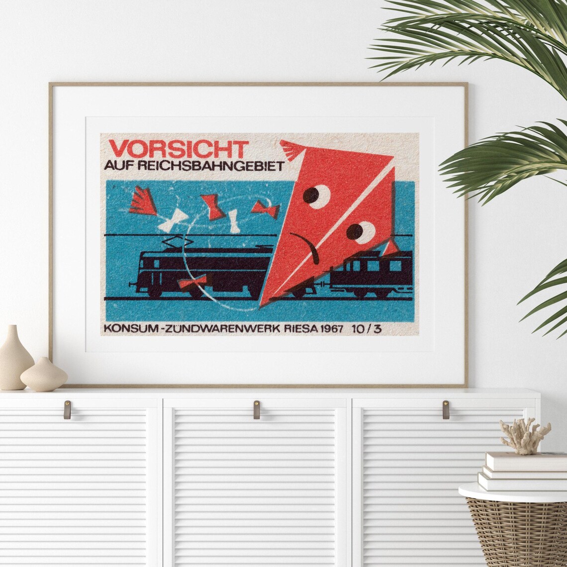 Kite Over Train Tracks Vintage Eastern Europe Poster - Image 2