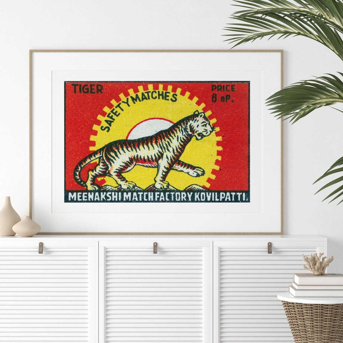 Tiger Safety Matches Vintage Indian Matchbox Label Wild Poster - Image 2