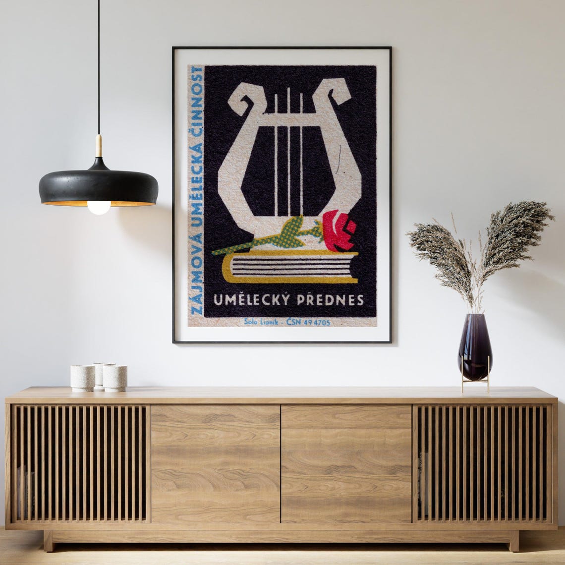 Zajmova Umelecka Cinnost Lyre Rose Czech Art Recital Matchbox Poster - Image 4