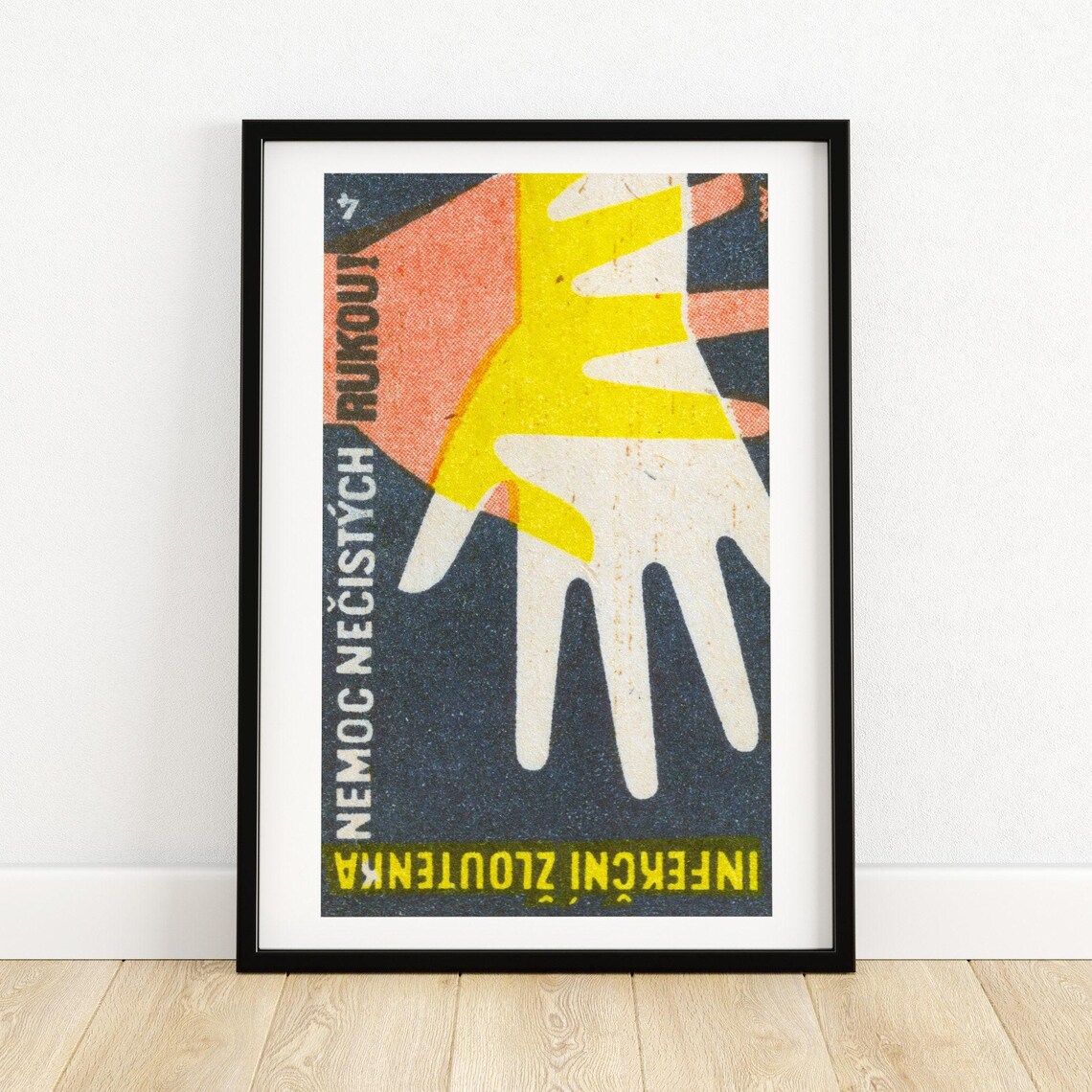 Dirty Hands Hepatitis Awareness Czech Matchbox Health Art Poster