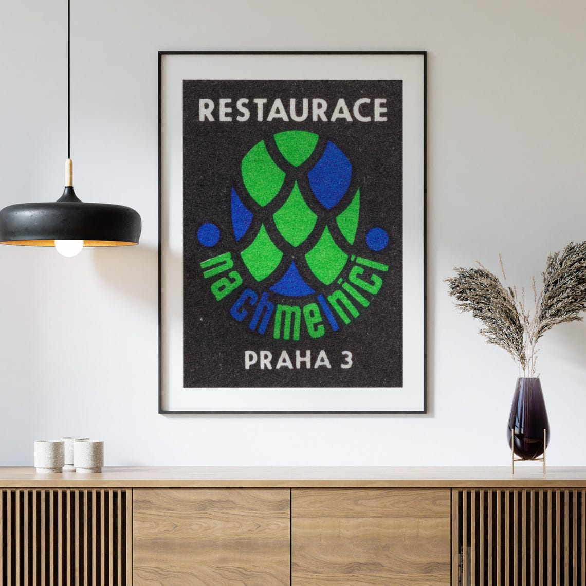 Na Chmelnici Prague Hop Cone Restaurant Vintage Label Art Print - Image 4