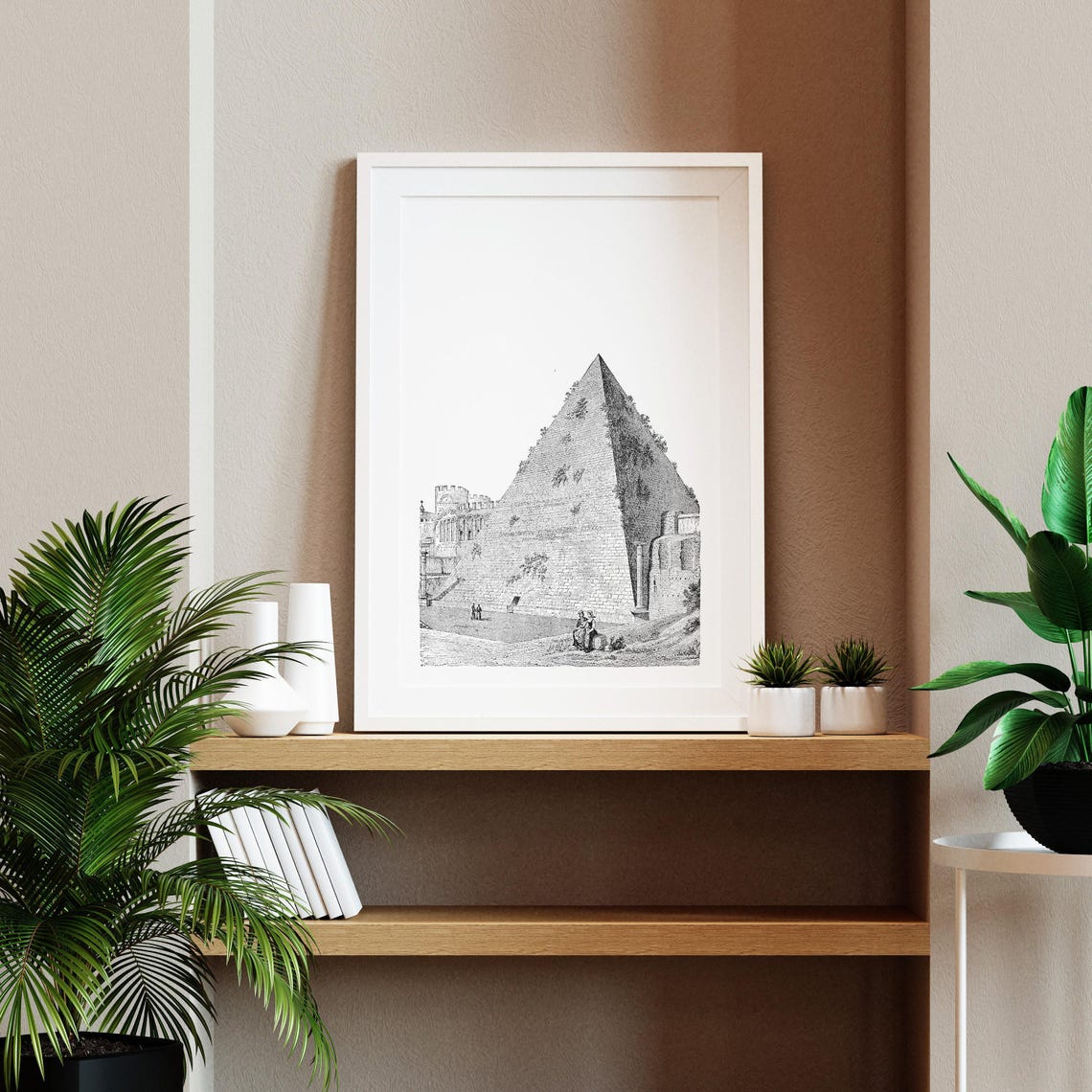 Pyramid Of Cestius Rome Ancient Roman Tomb Engraving Art Poster - Image 2